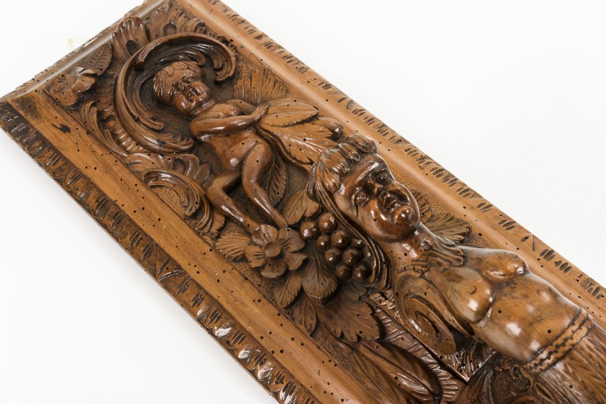 Detail of a mangle board from Germany, dated 1792, with a mermaid-shaped handle (private collection)